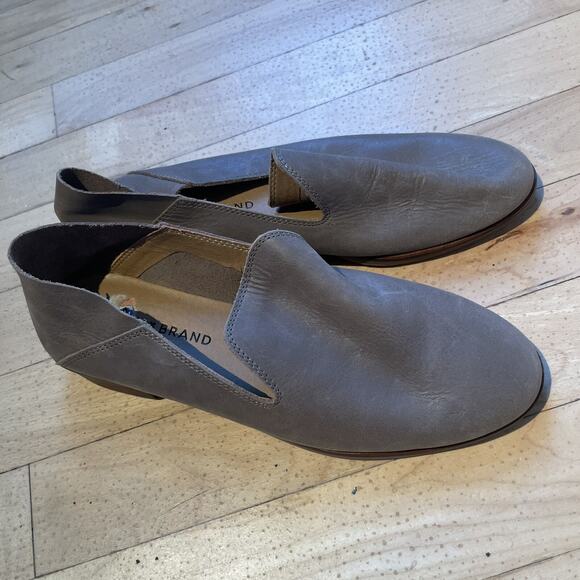 Lucky Brand Cahill Loafers Crashback Flats Size 7.5 Taupe Leather‎ Slip-On Shoes - Picture 1 of 12